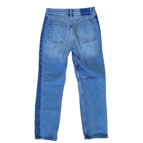 Abercrombie the mom high rise  jeans contrasting sides light wash size 27 4R - Picture 4 of 14